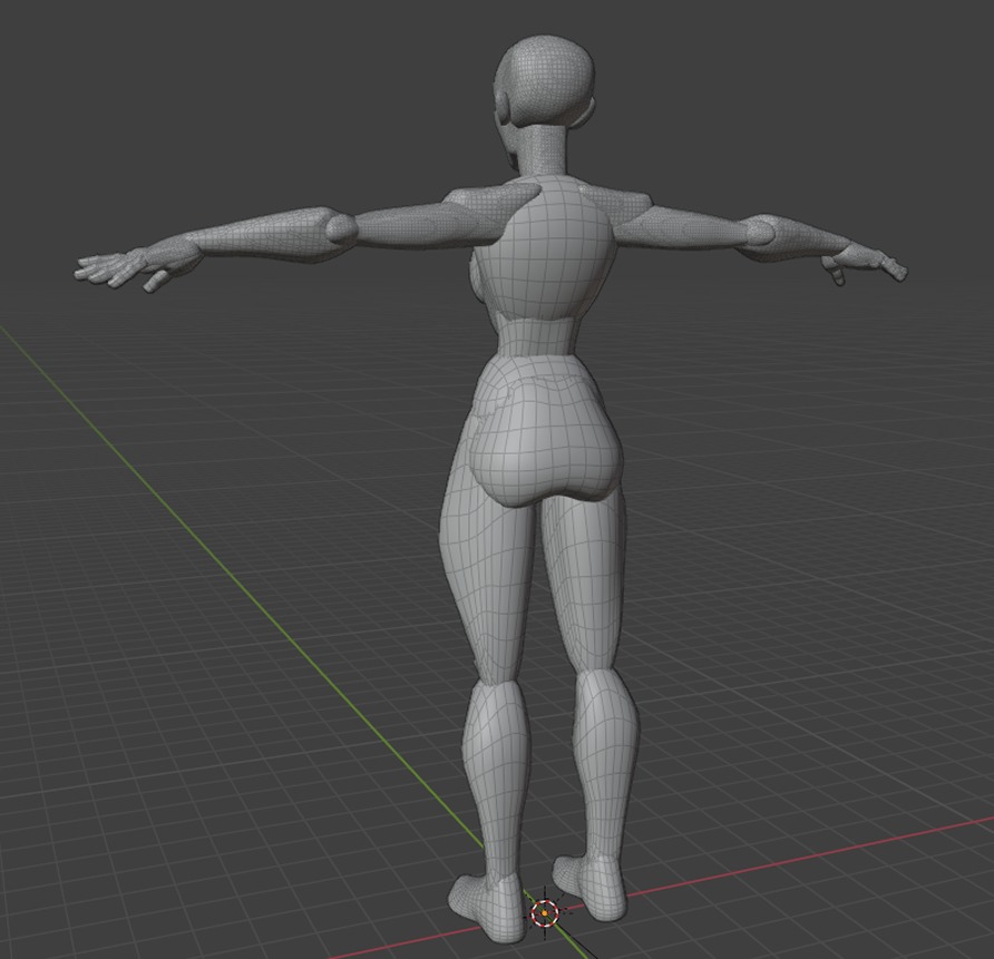 Stylized female blockout 3D model_6
