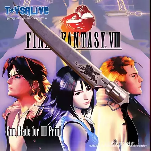 FF8 Gun Blade for 3d Print 3D print model