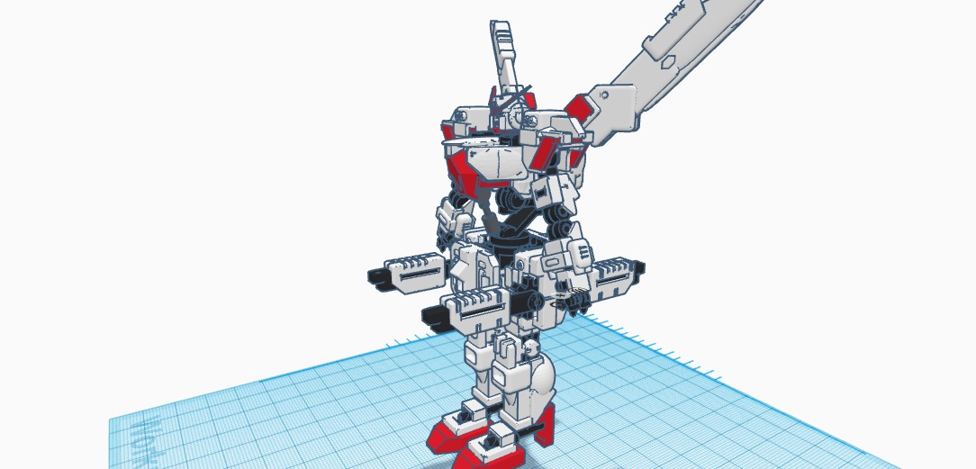 mecha v3 low poly 3D print model_7