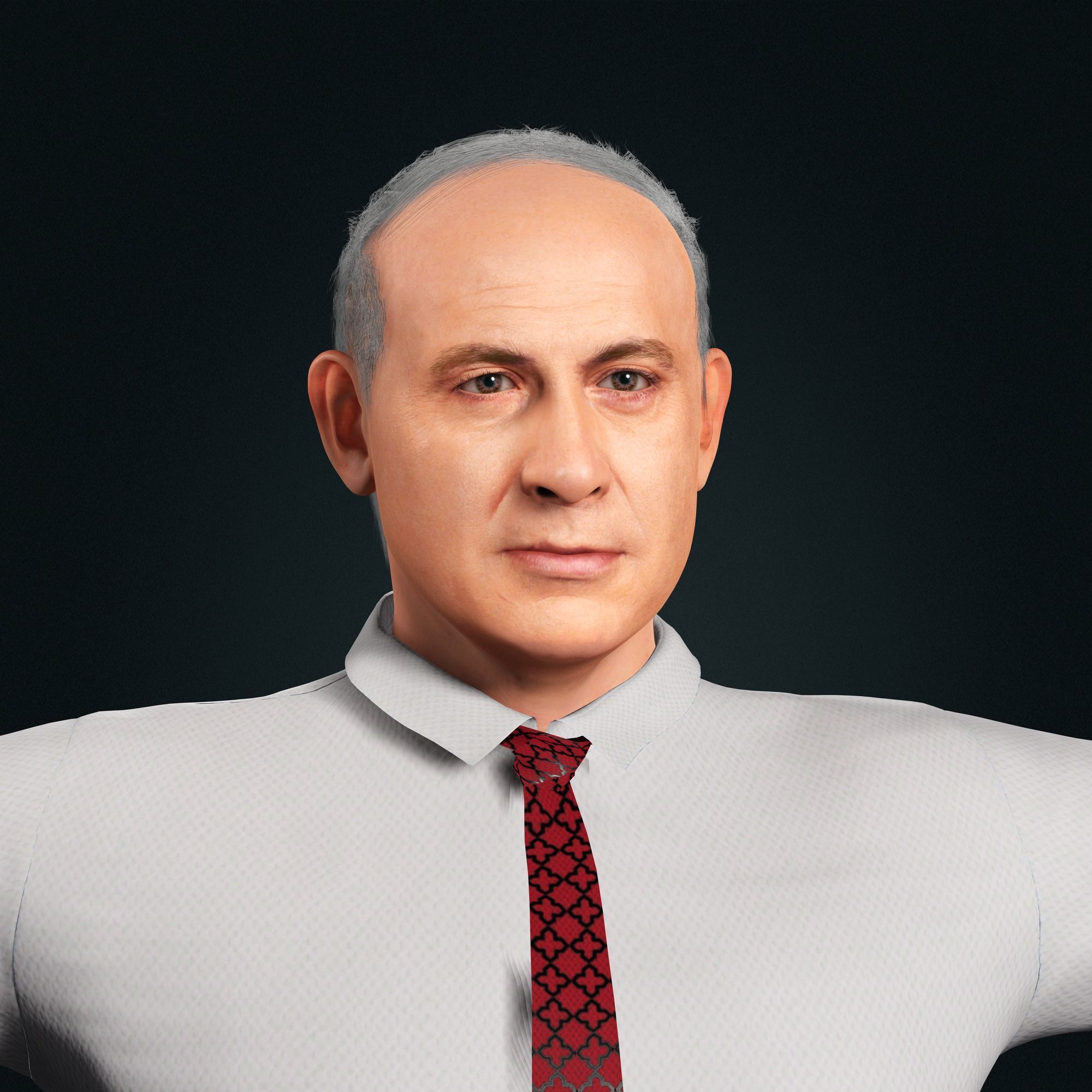 Benjamin Netanyahu 3d model Low-poly 3D model_7