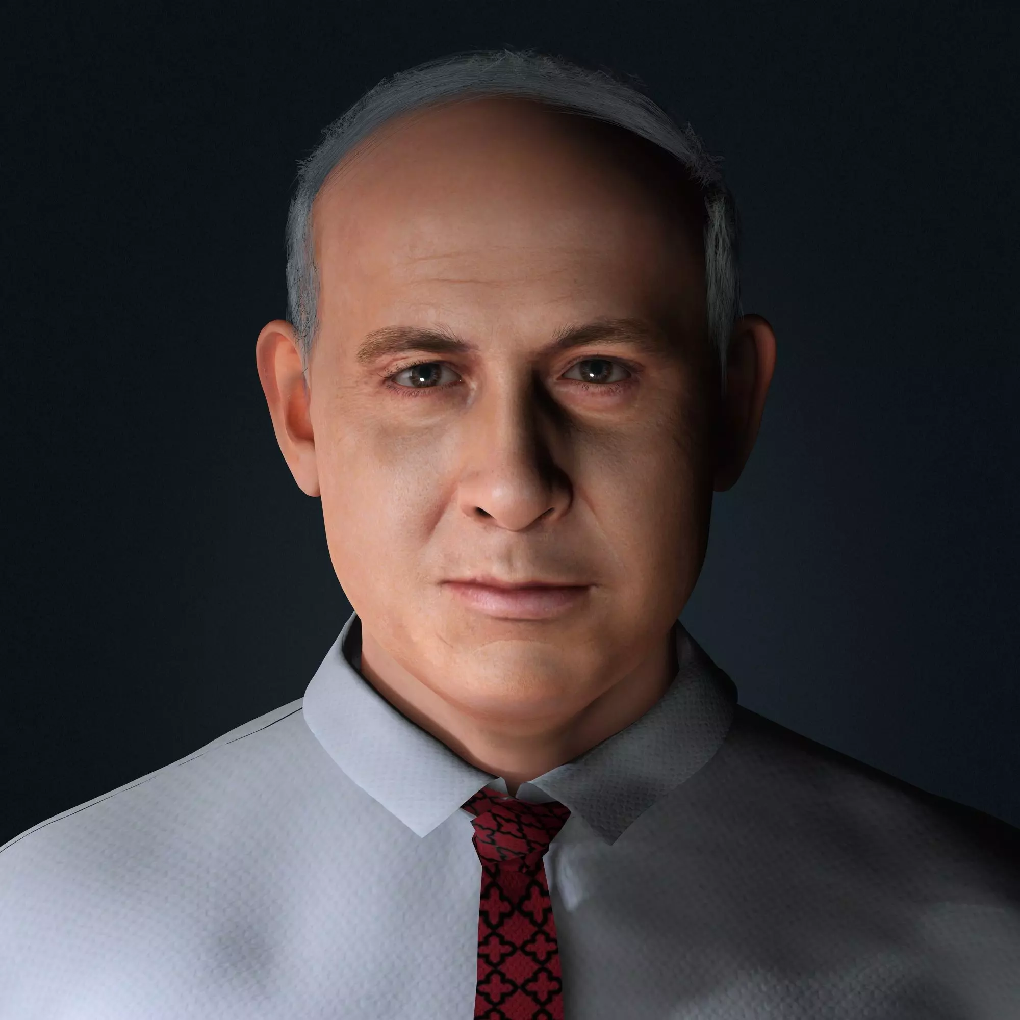 Benjamin Netanyahu 3d model Low-poly 3D model_0