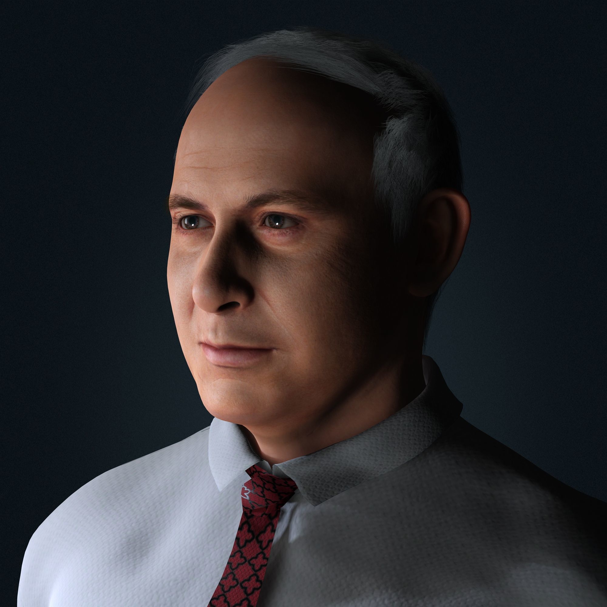 Benjamin Netanyahu 3d model Low-poly 3D model_2