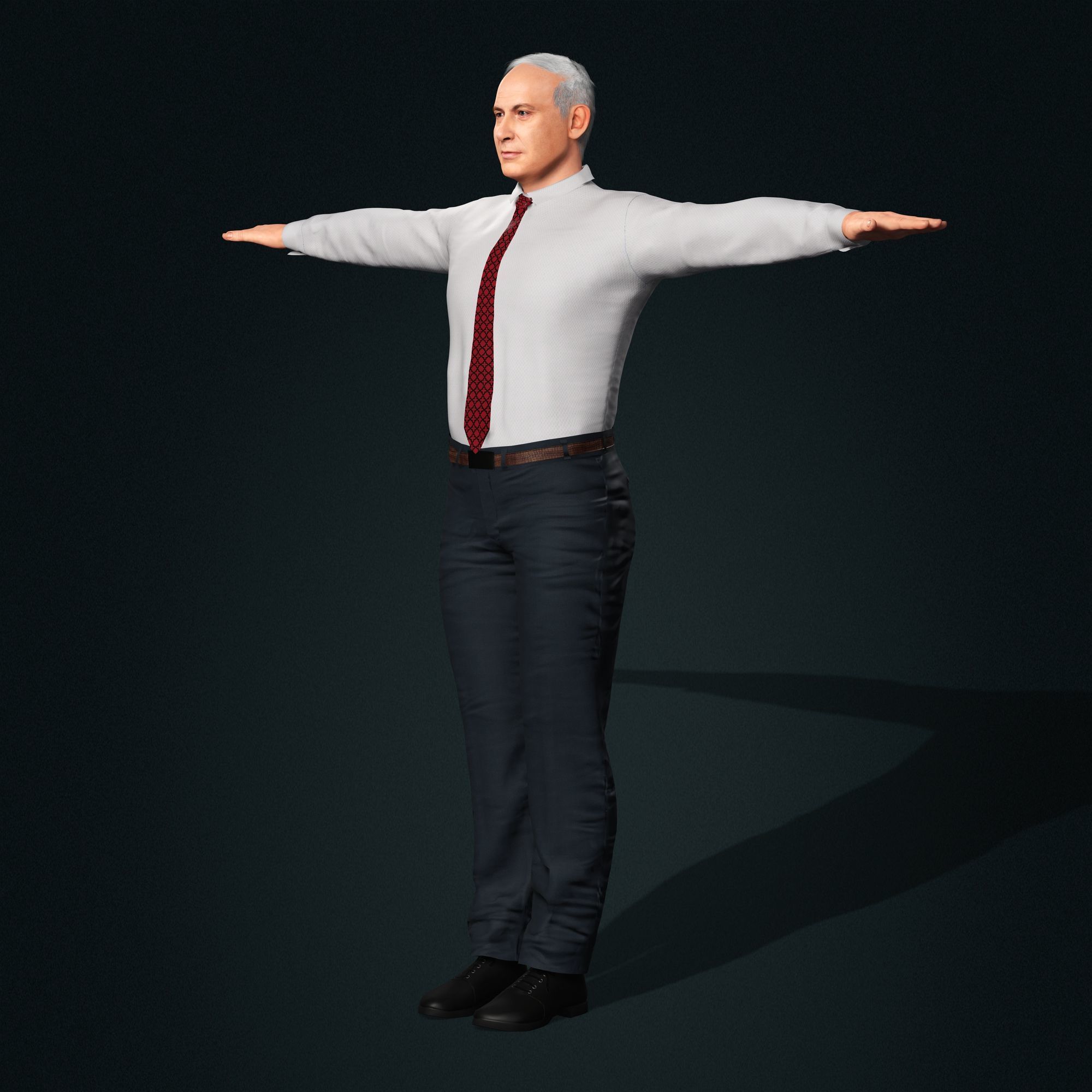 Benjamin Netanyahu 3d model Low-poly 3D model_5