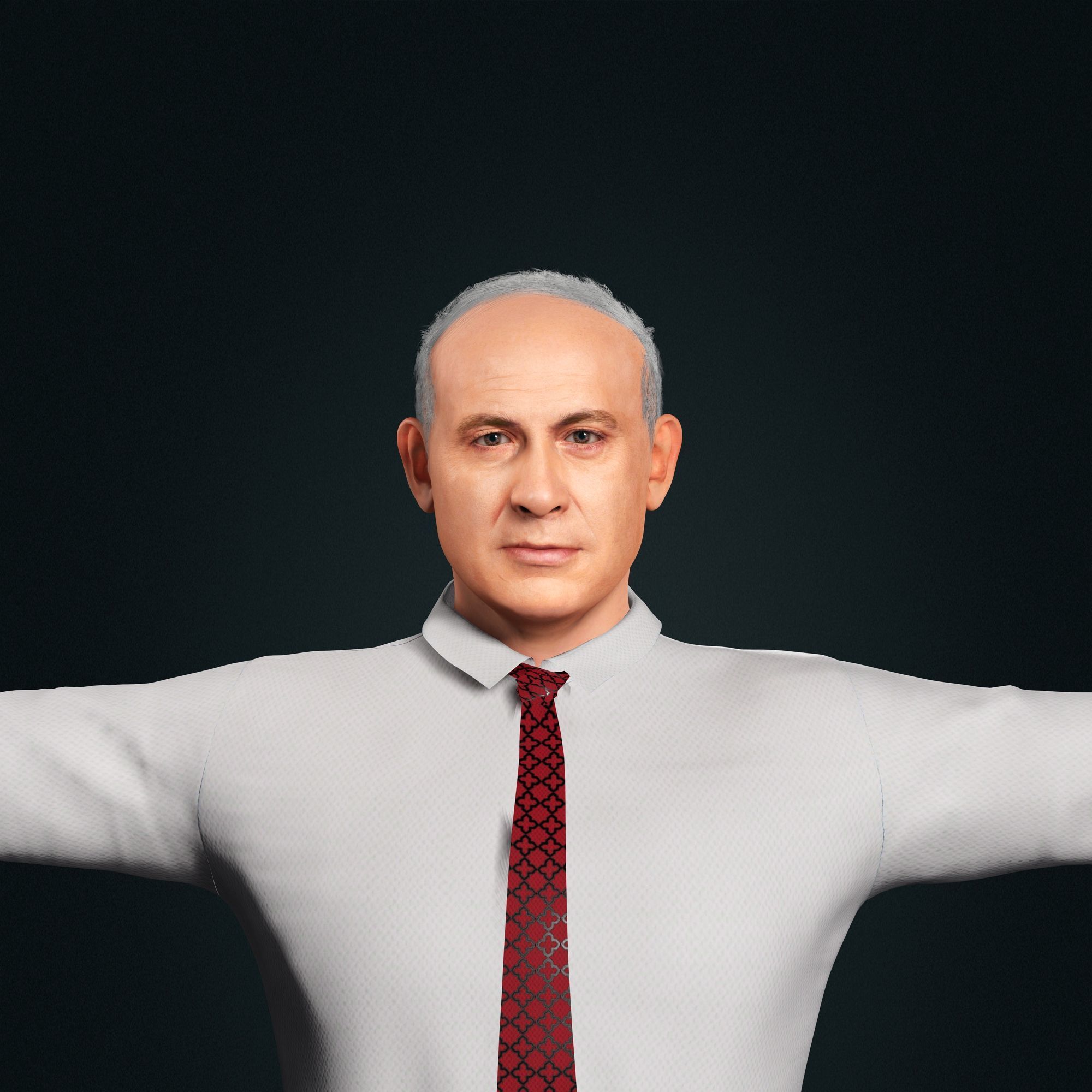Benjamin Netanyahu 3d model Low-poly 3D model_8
