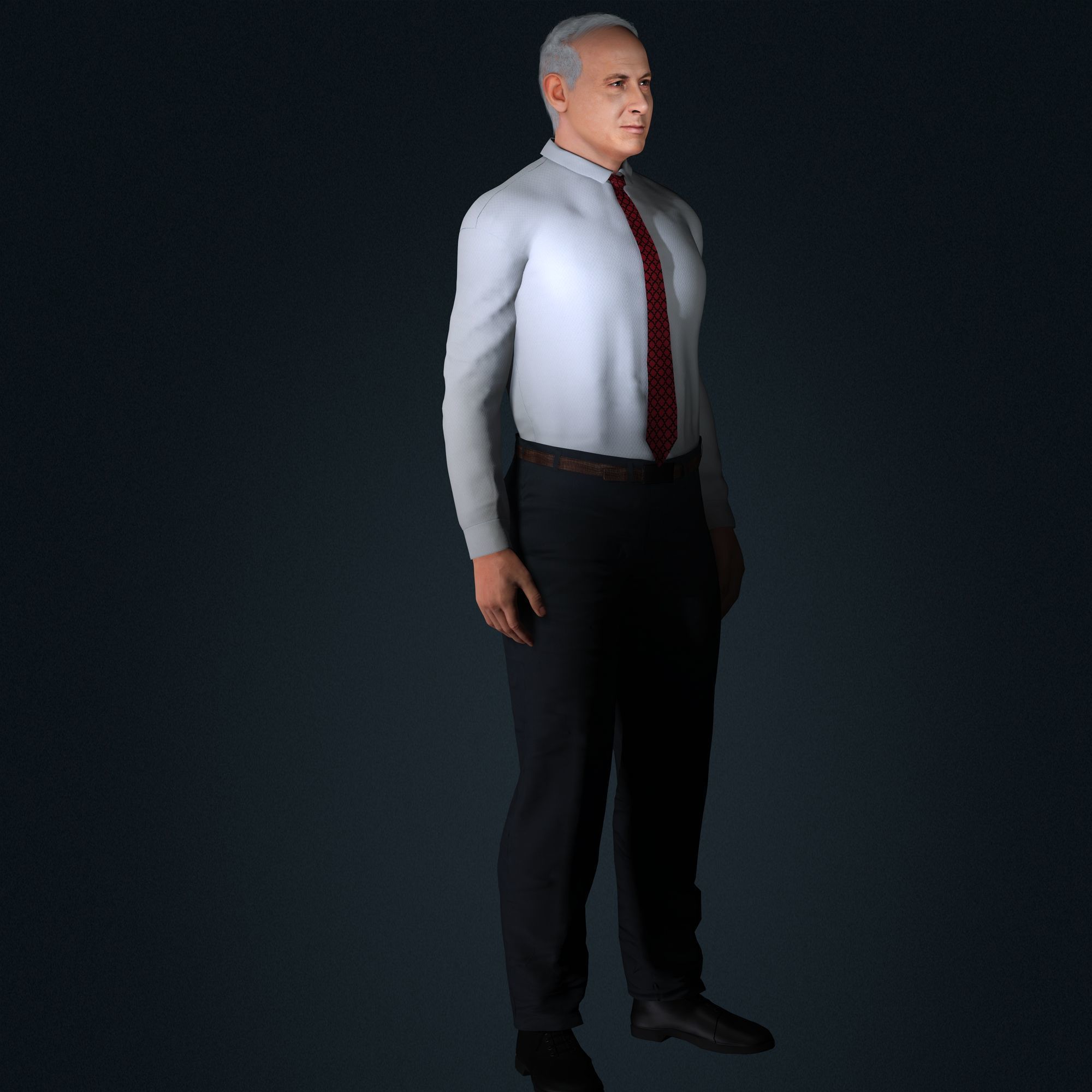 Benjamin Netanyahu 3d model Low-poly 3D model_11