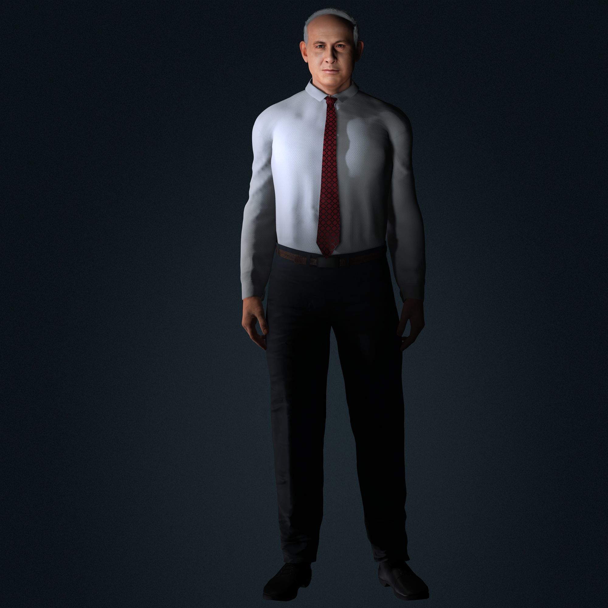 Benjamin Netanyahu 3d model Low-poly 3D model_10
