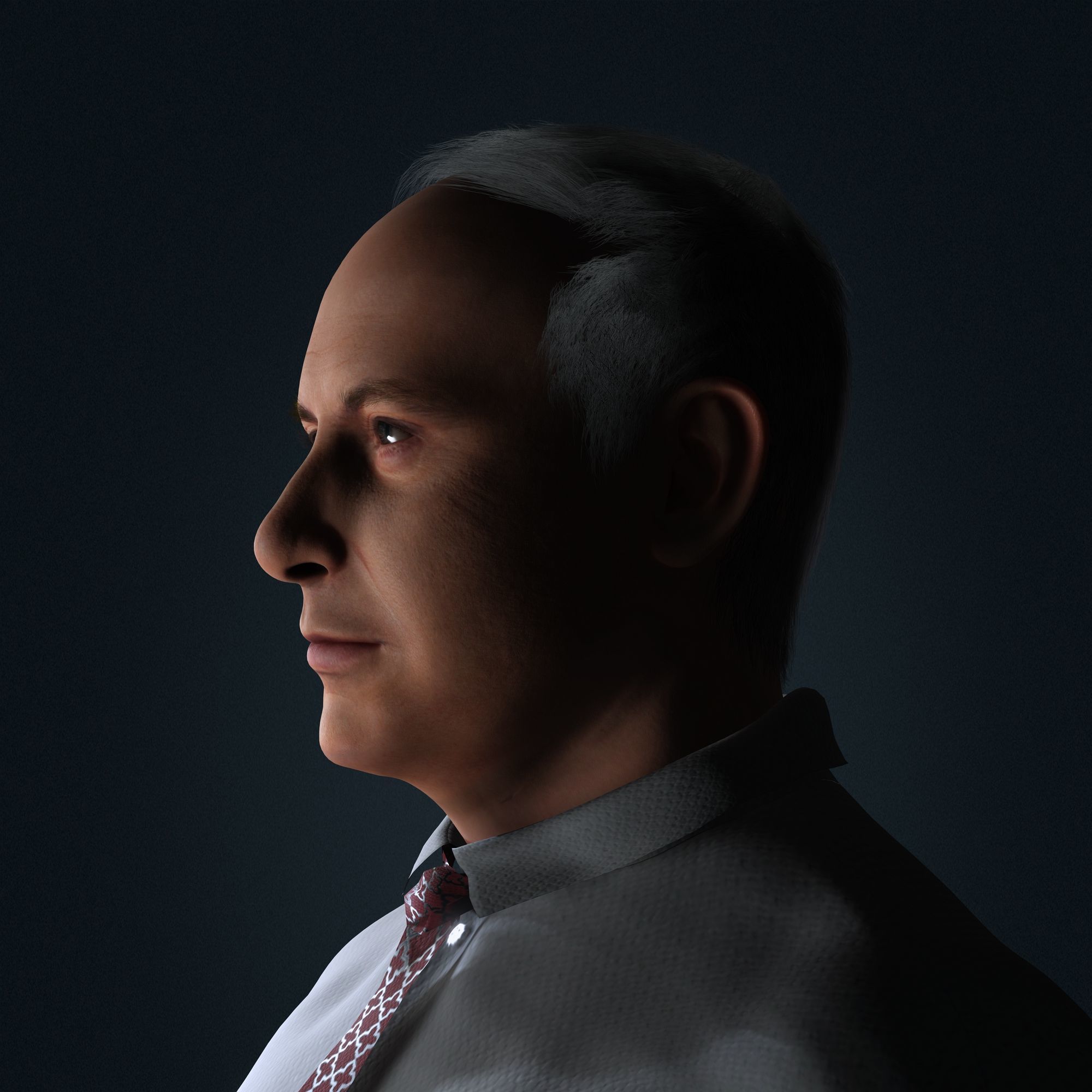 Benjamin Netanyahu 3d model Low-poly 3D model_3