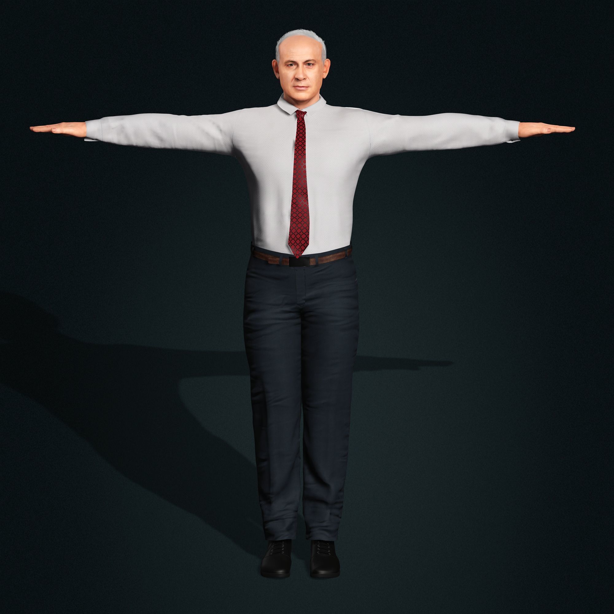 Benjamin Netanyahu 3d model Low-poly 3D model_13