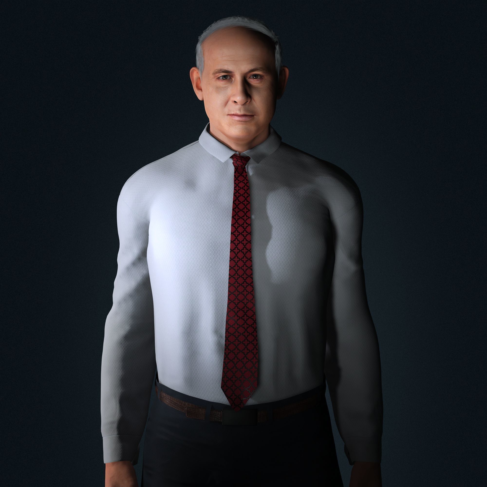 Benjamin Netanyahu 3d model Low-poly 3D model_9