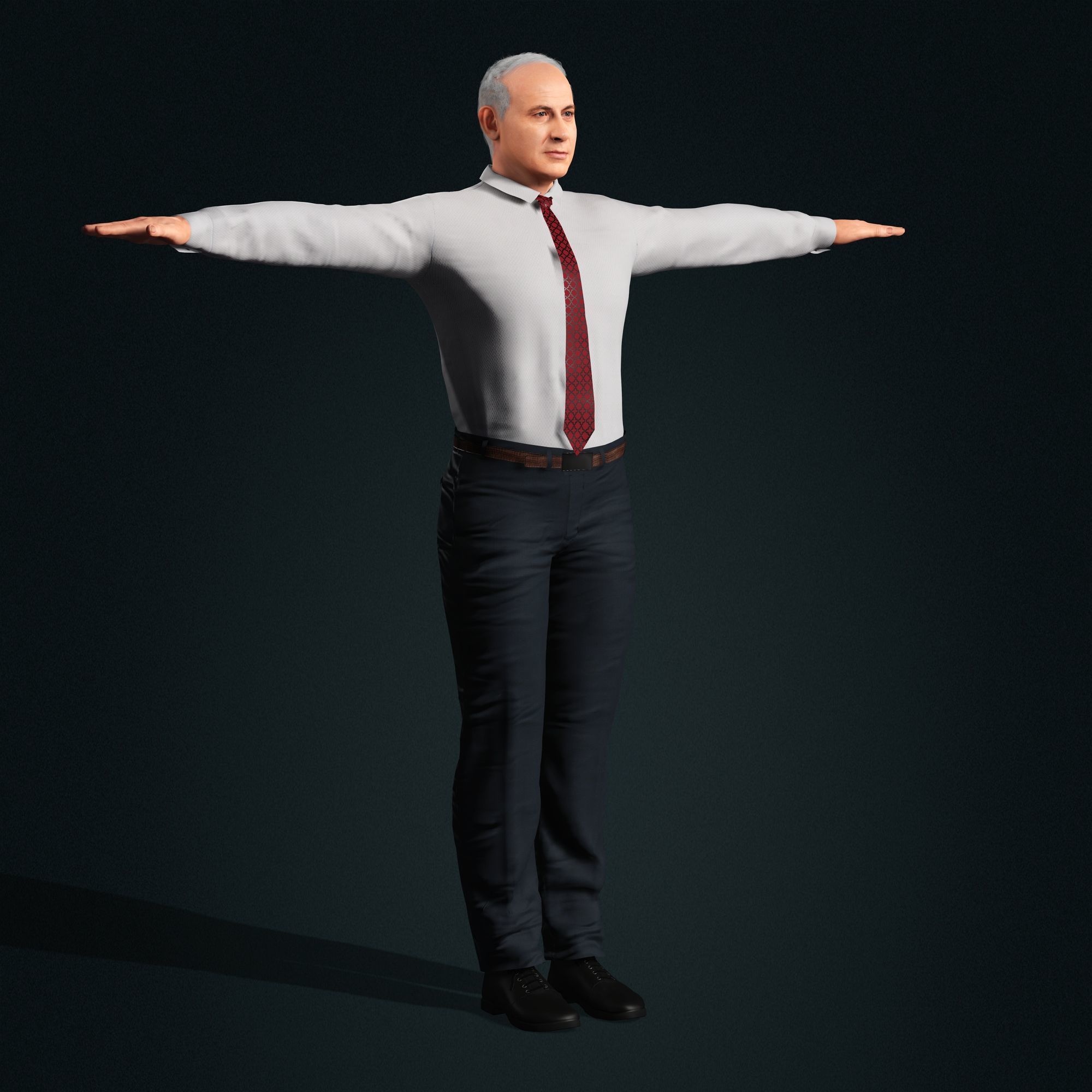 Benjamin Netanyahu 3d model Low-poly 3D model_6