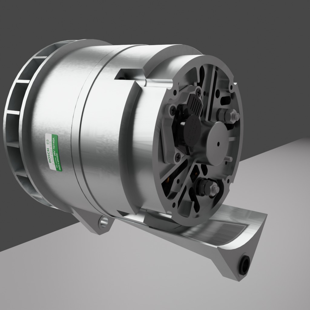 bus alternator 140A free 3D model | CGTrader
