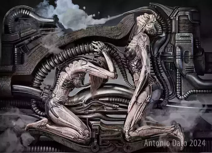 H R Giger  Erotomecanics VII PBR 3D model