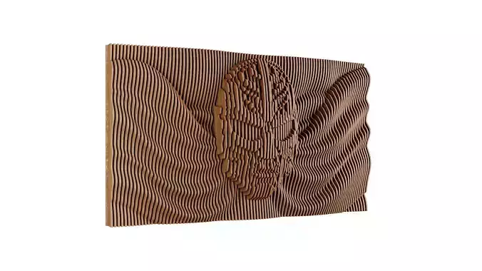 Parametric Wavy Wooden Wall Decor 12 - wood cutting machines 3D model