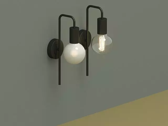 Dena Wall Light Matt Black 3D model_0