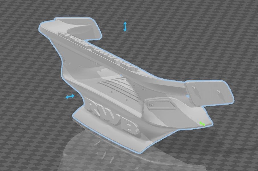RWB hotwheels spoiler mod 3 ready for 1-64 3D print model_4