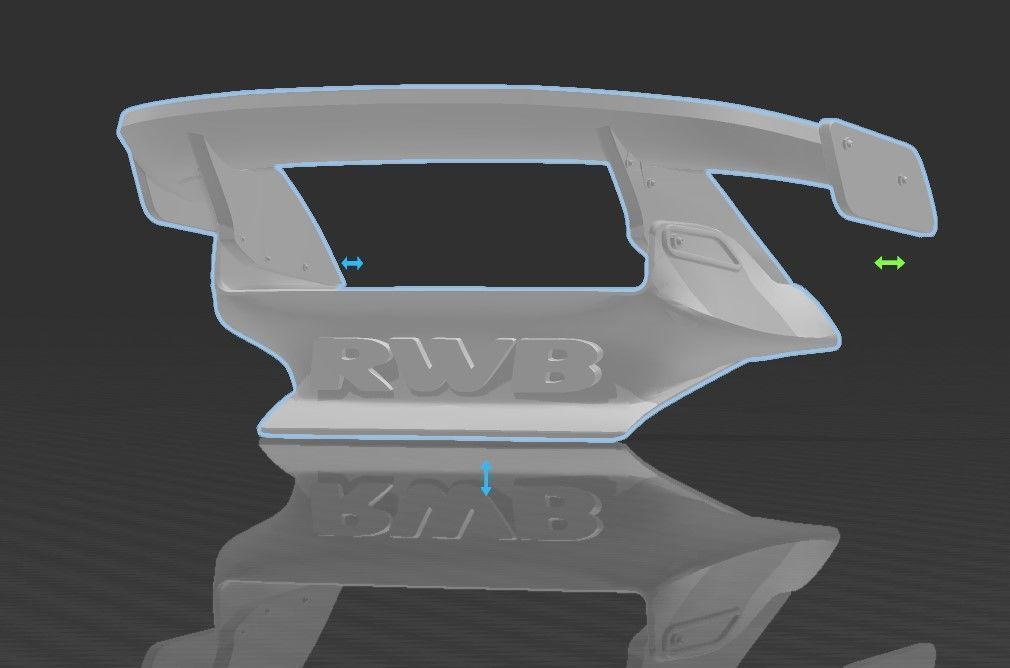 RWB hotwheels spoiler mod 3 ready for 1-64 3D print model_3