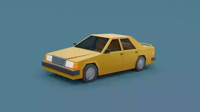 Stylized Cartoon Euro Sedan Car 