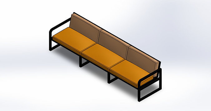 STAINLESS METAL SOFA 3D model