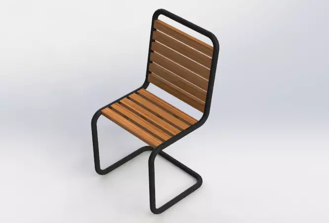 Wood Garden Chair 3D model