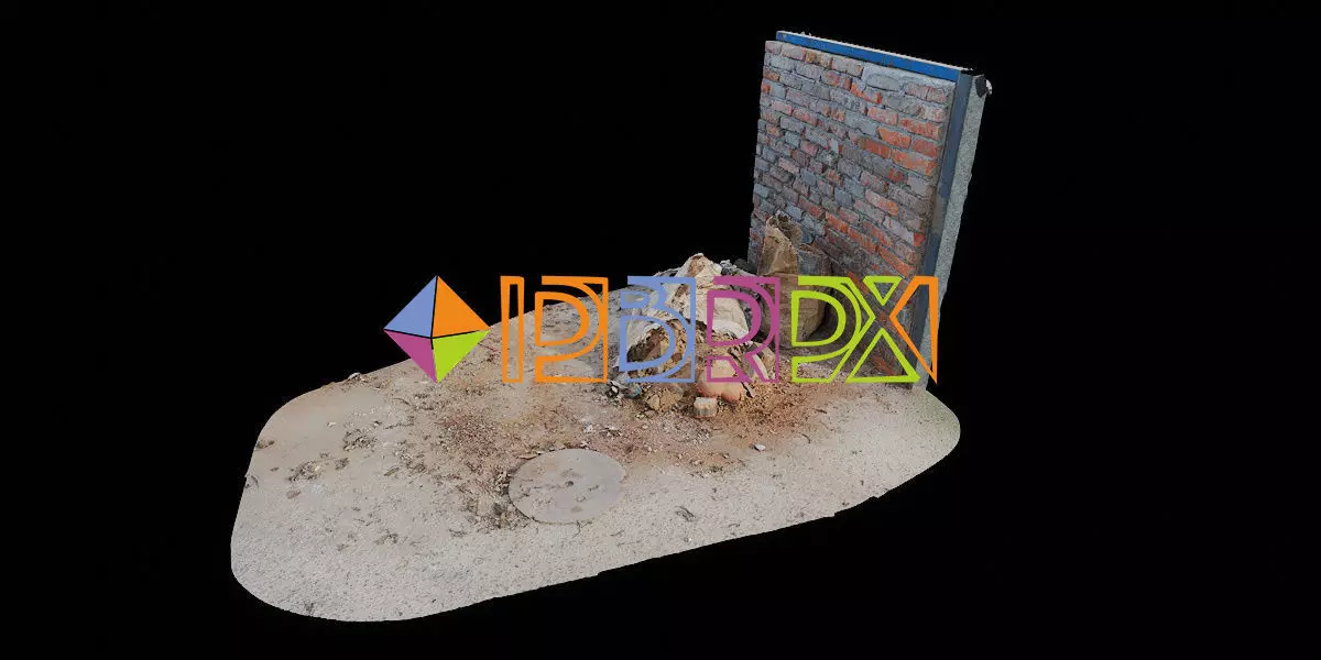 PBRPX Gravel Garbage Heap 03 Low-poly 3D model_0