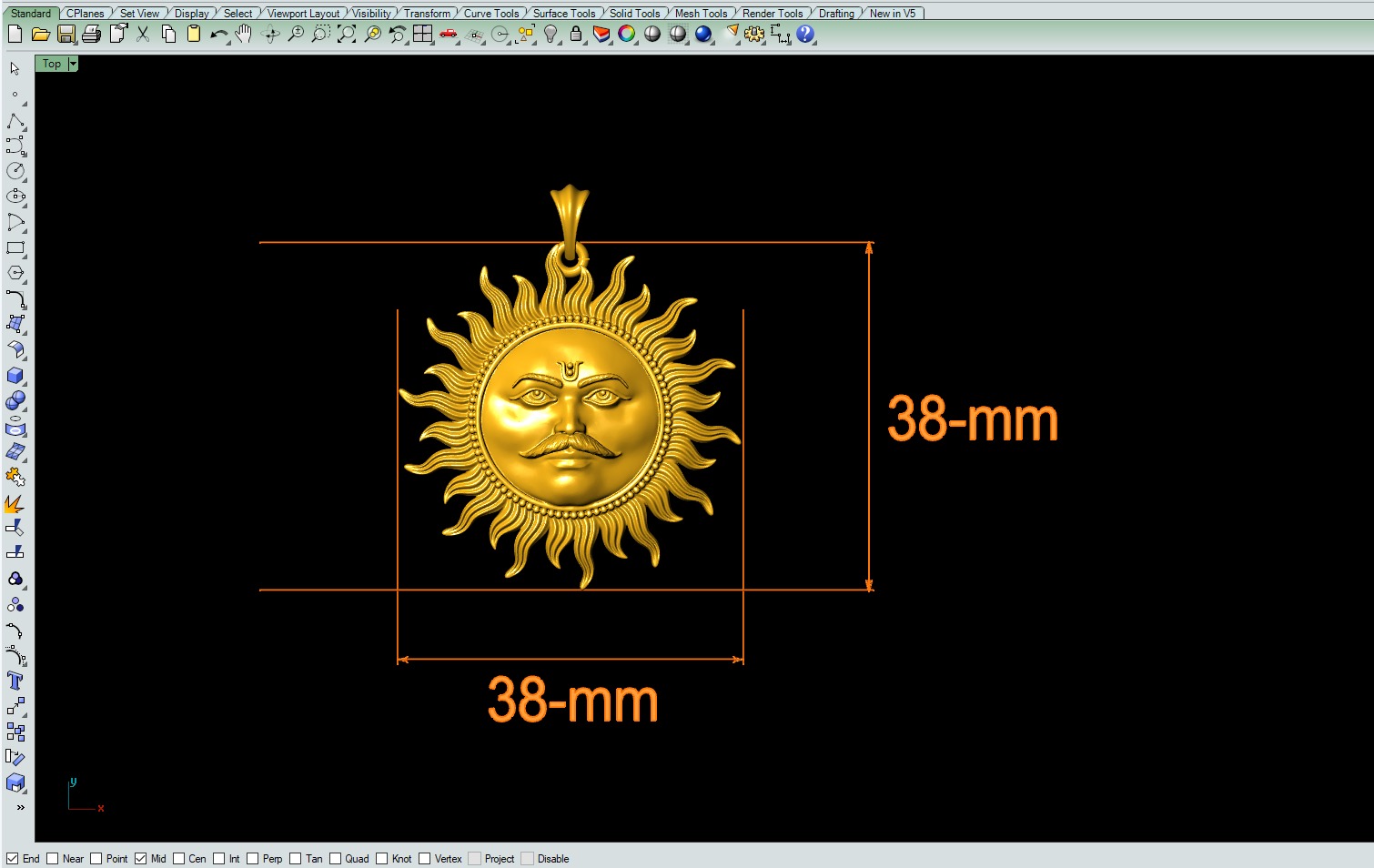 Surya pendant stl file 3D print model_1