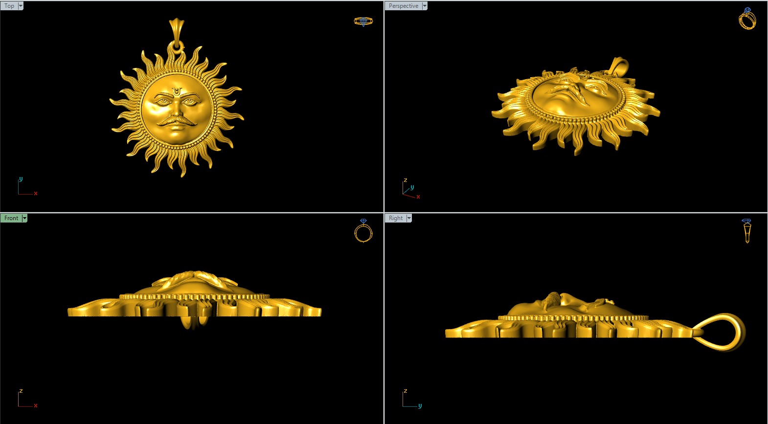 Surya pendant stl file 3D print model_4