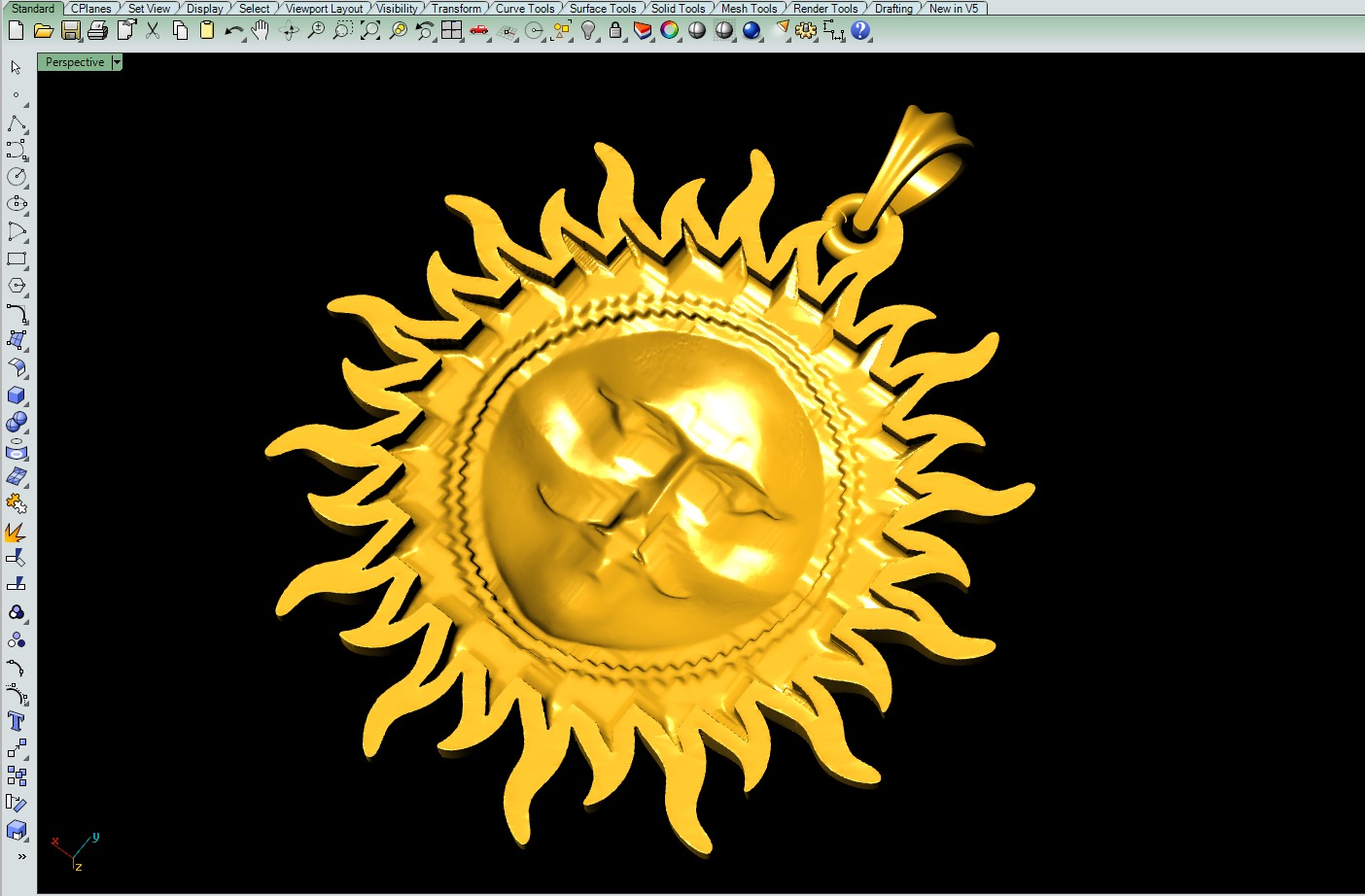 Surya pendant stl file 3D print model_8