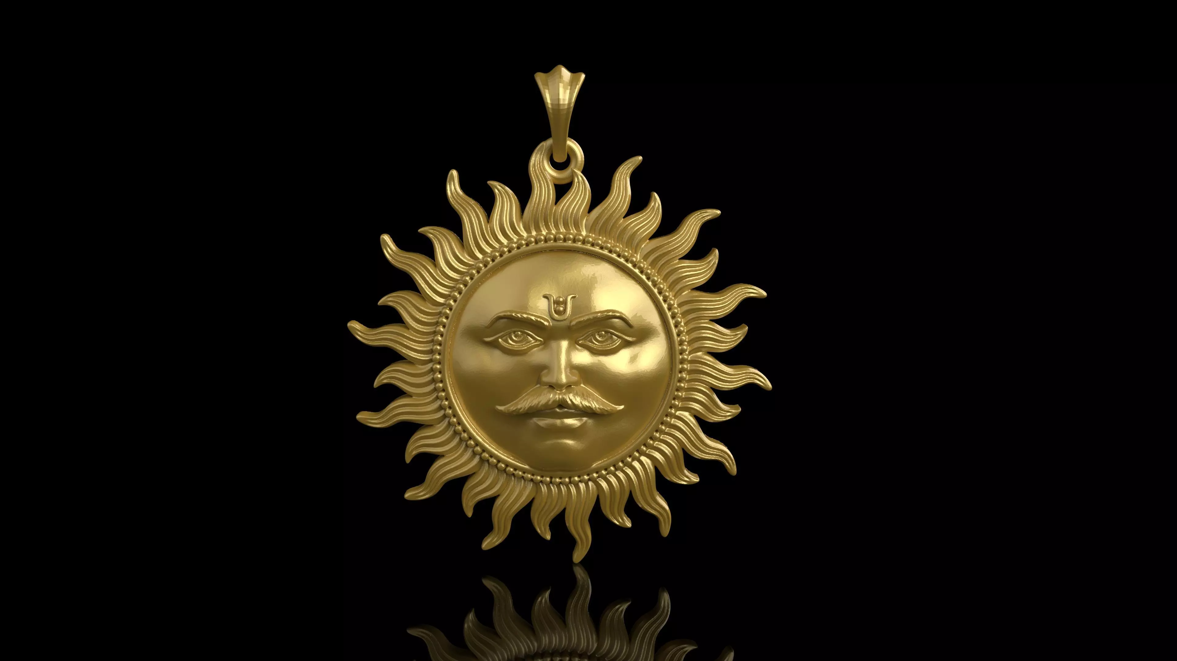 Surya pendant stl file 3D print model_0