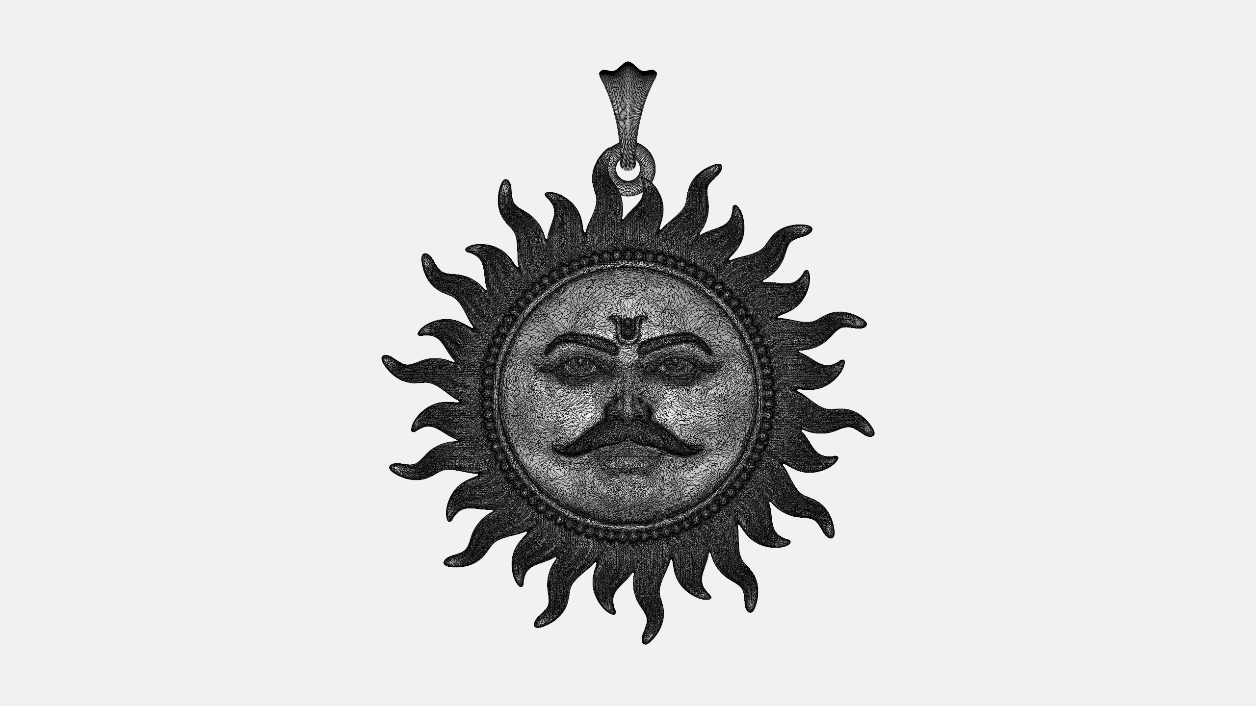 Surya pendant stl file 3D print model_7