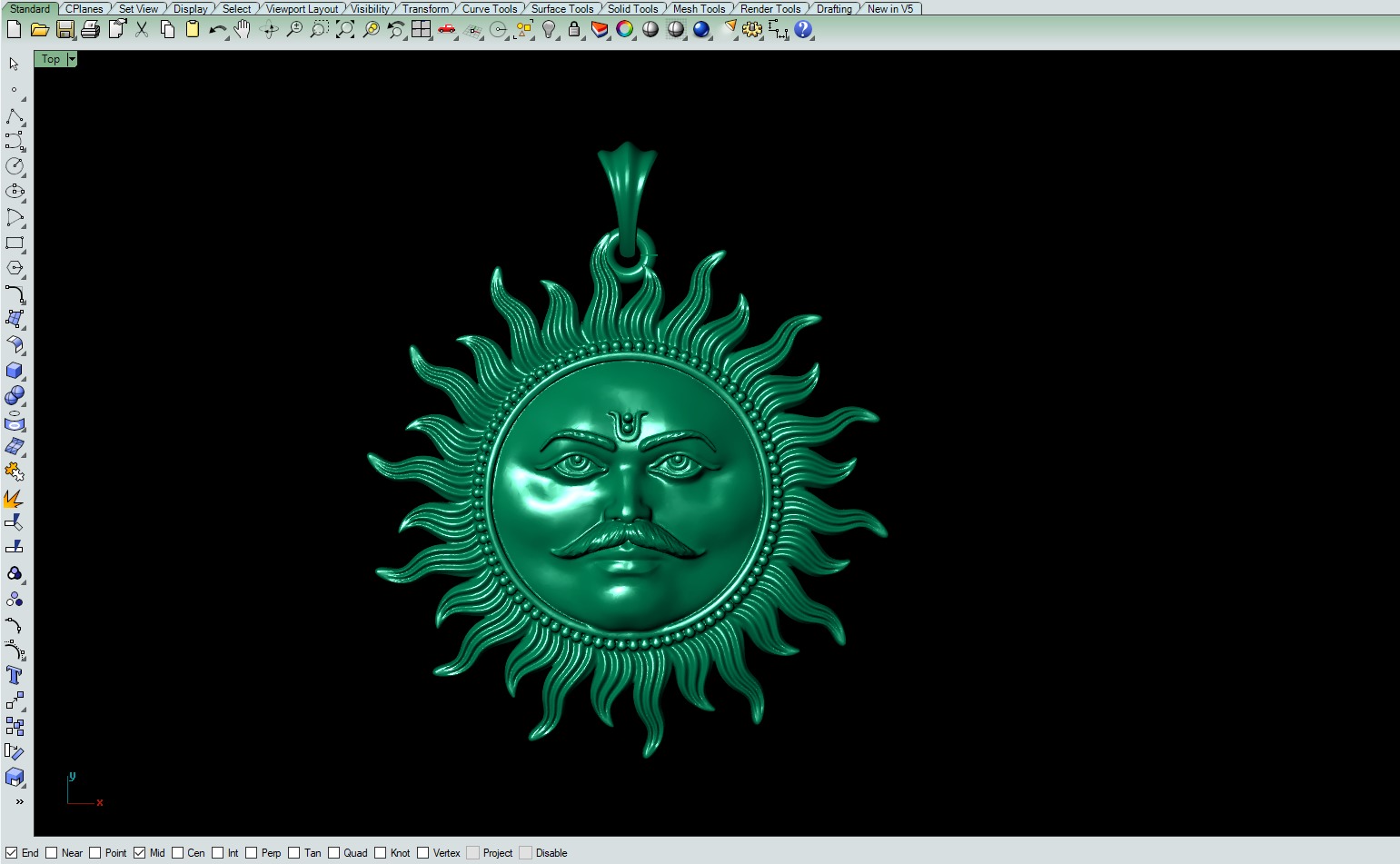 Surya pendant stl file 3D print model_2