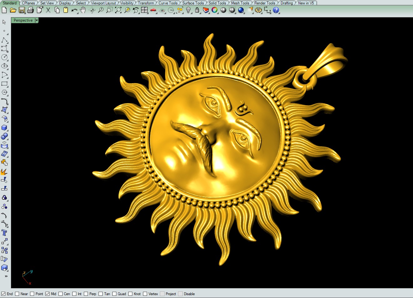 Surya pendant stl file 3D print model_6
