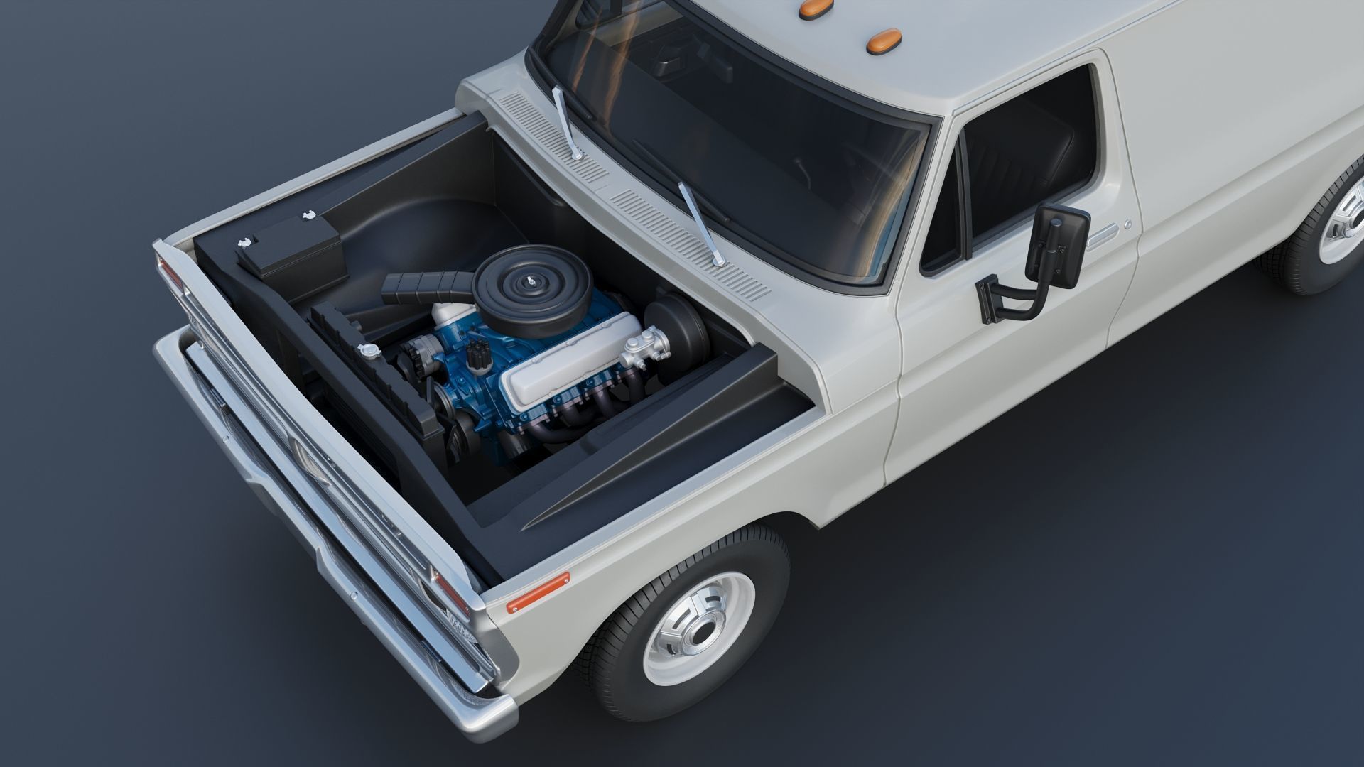 B-100 Panel Truck  1977 3D print model_14