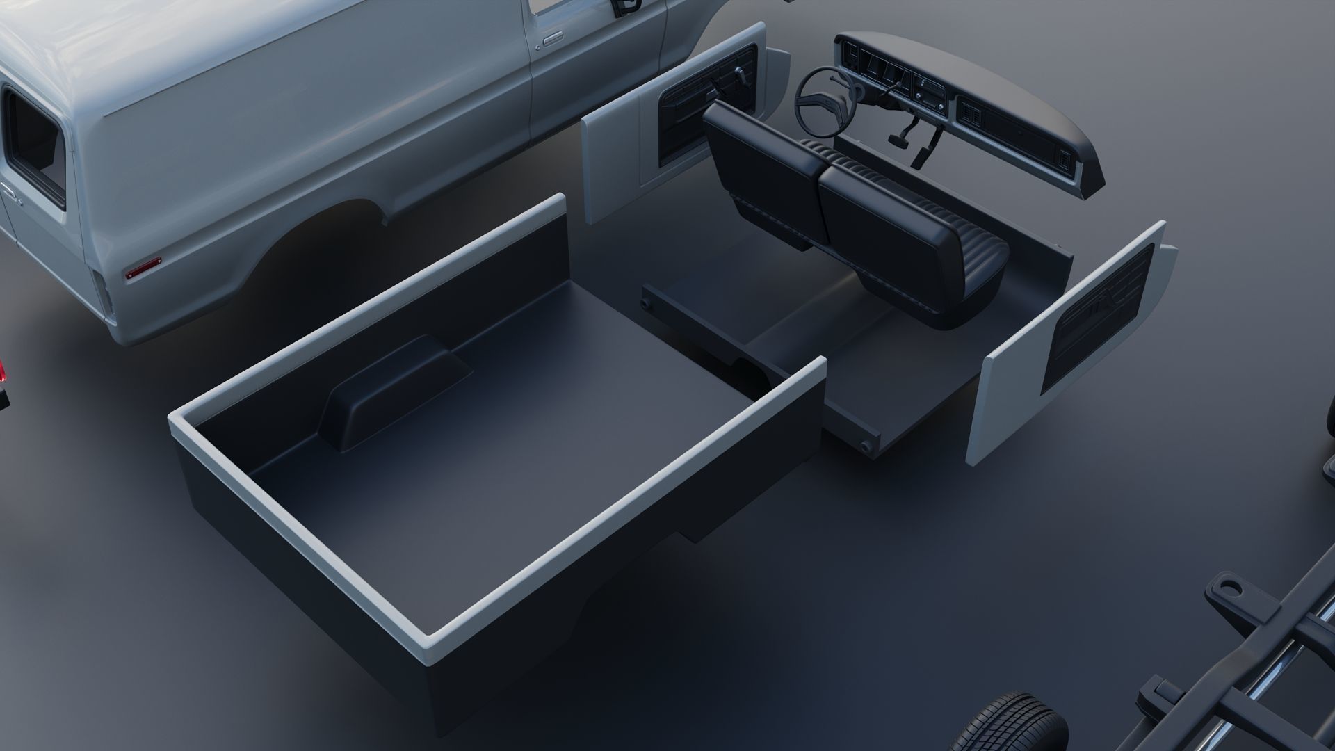 B-100 Panel Truck  1977 3D print model_24