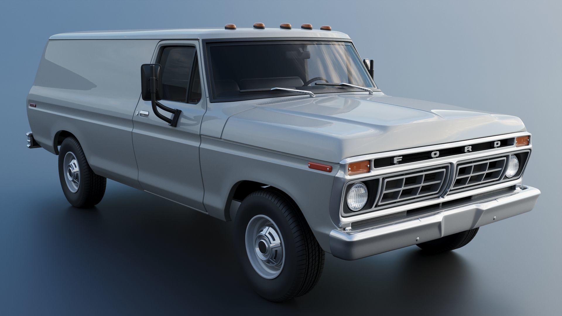 B-100 Panel Truck  1977 3D print model_10