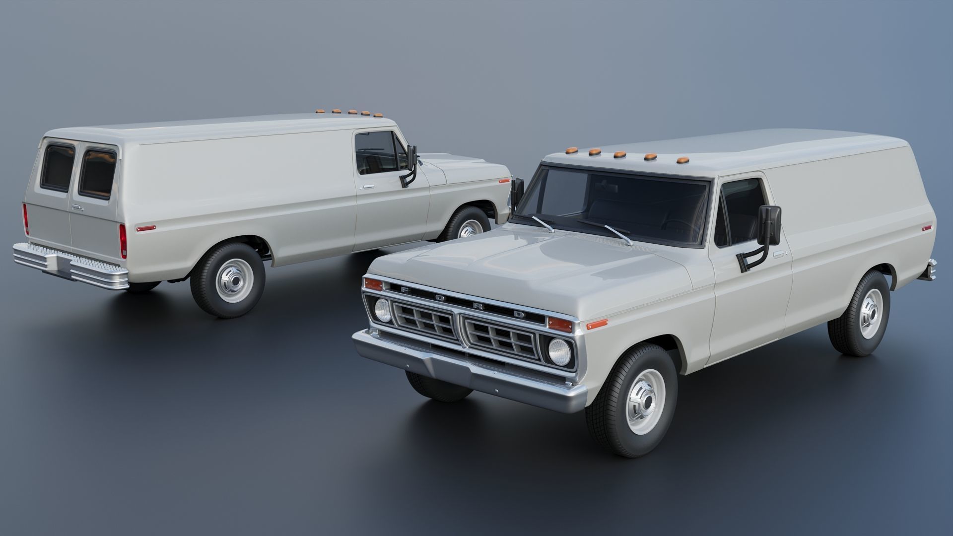 B-100 Panel Truck  1977 3D print model_1