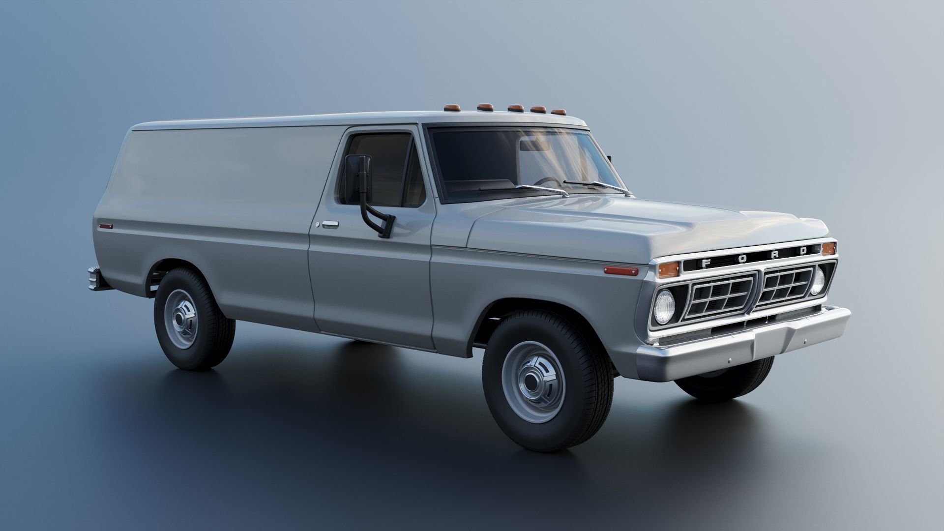 B-100 Panel Truck  1977 3D print model_9