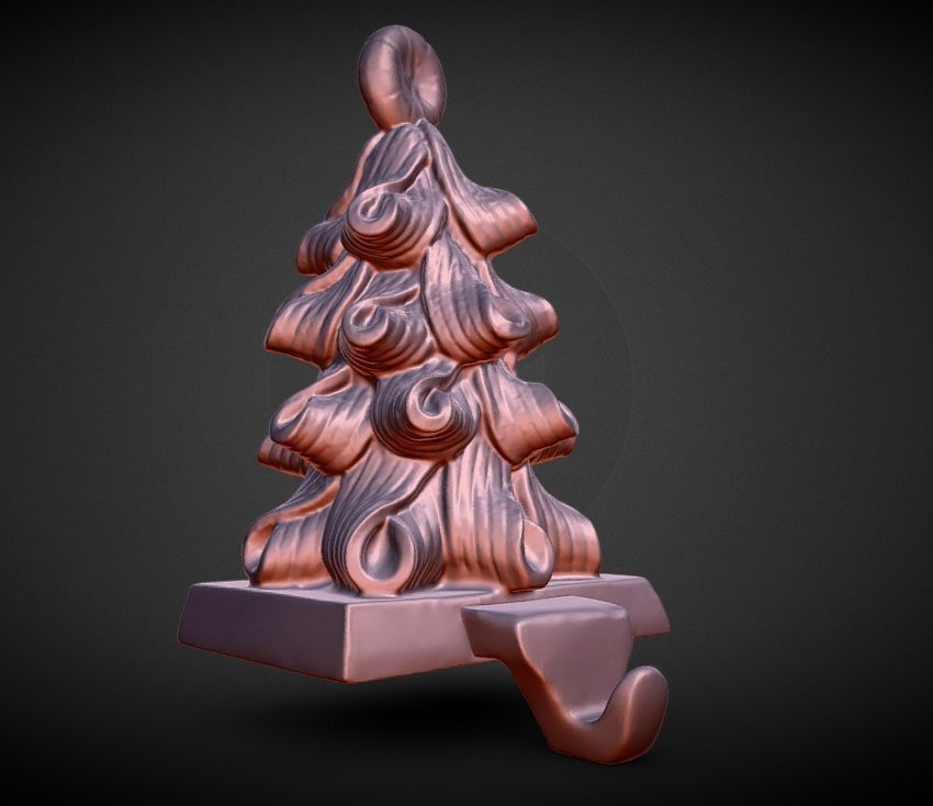candy cane Christmas  stocking holder 3D print model_1