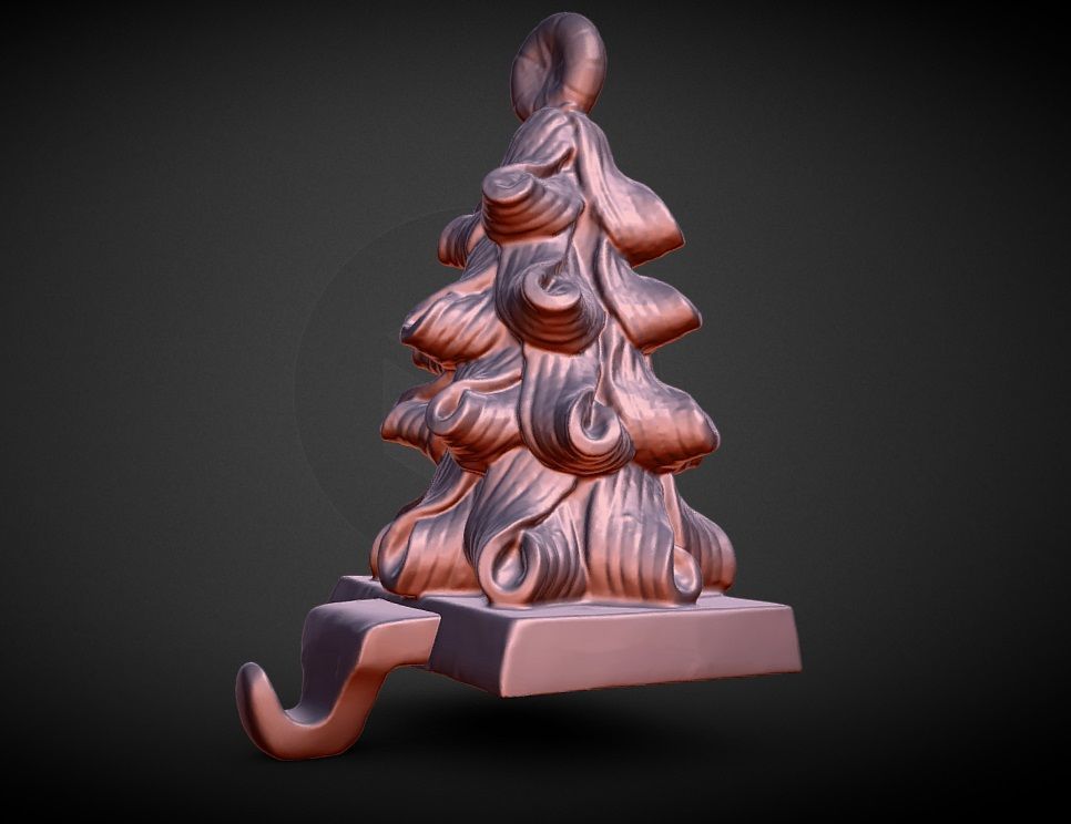 candy cane Christmas  stocking holder 3D print model_2
