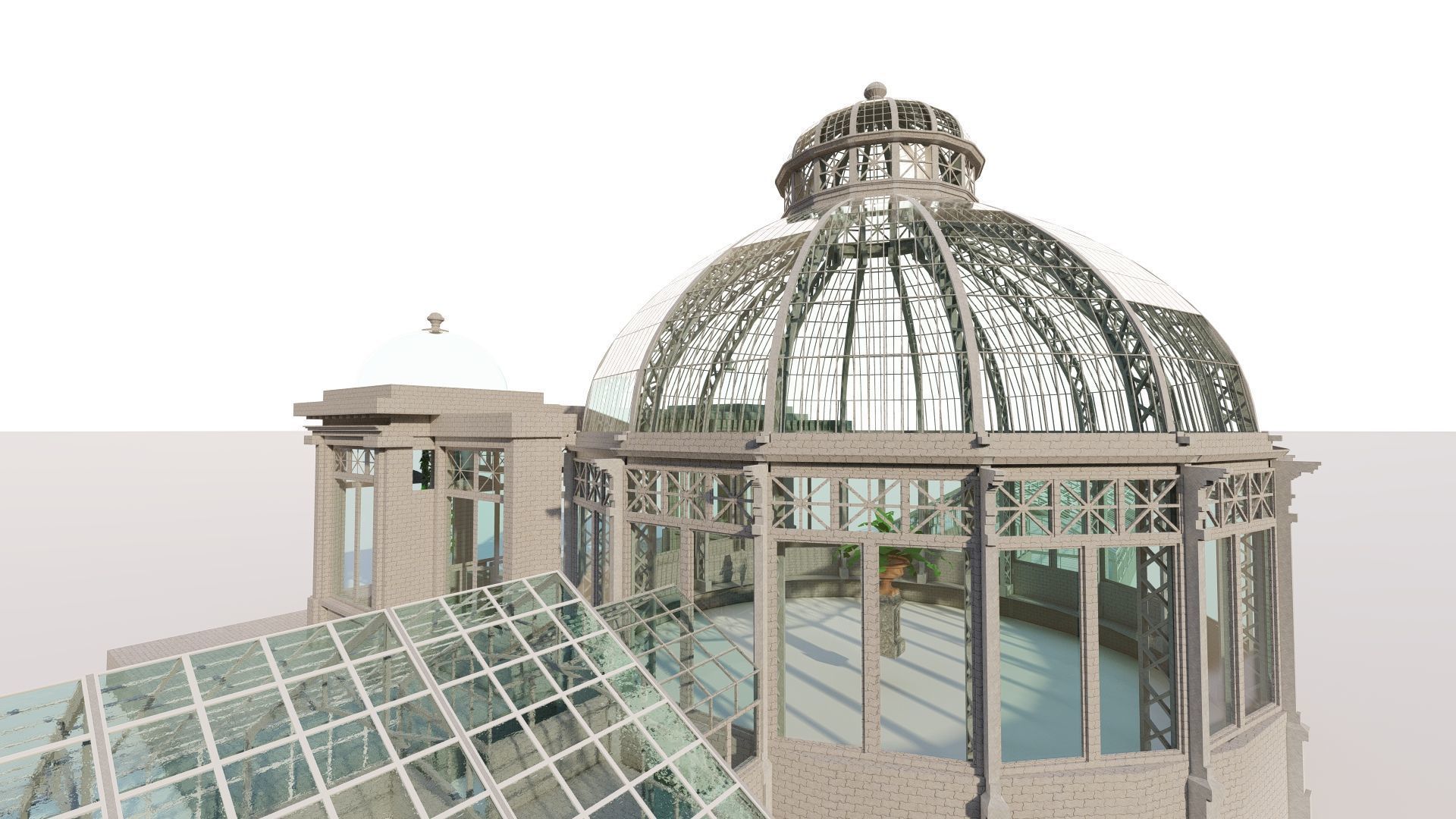 Glass building-Commercial building-building classic 3D model_7