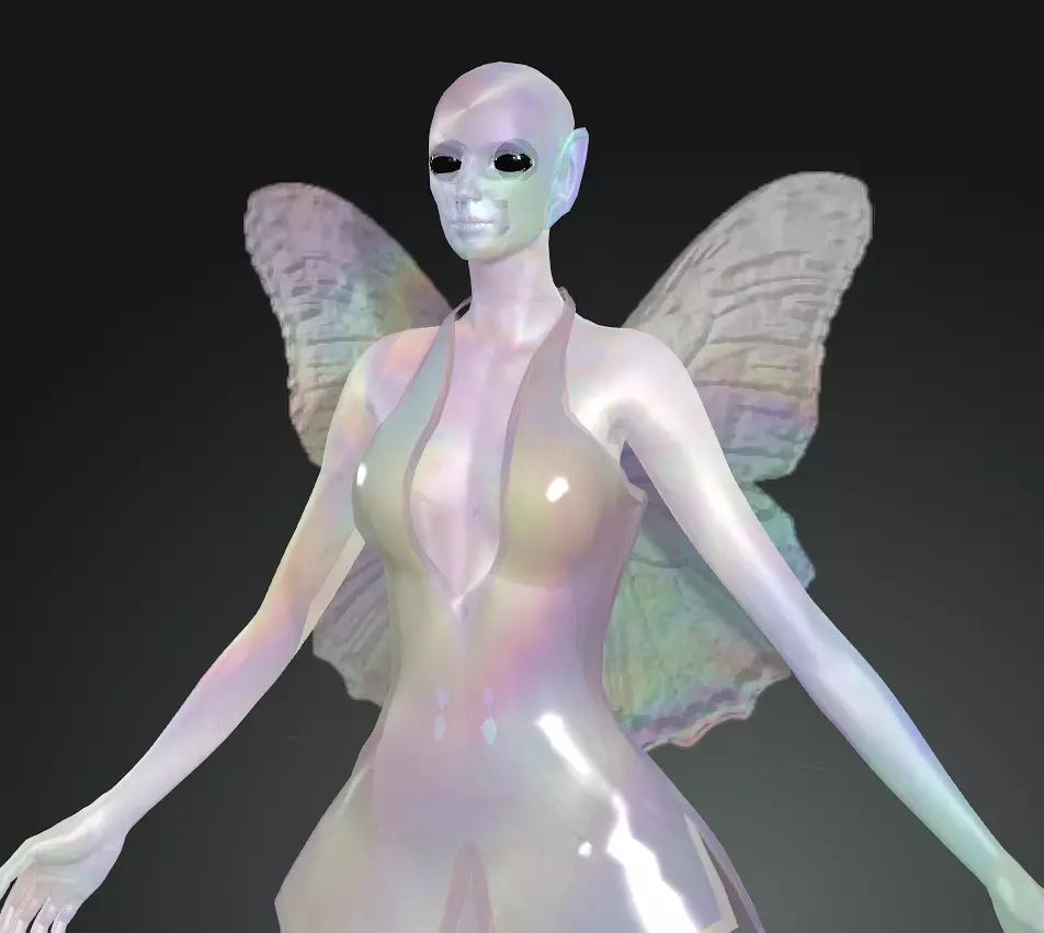 Doctor Who Inspired Alien Translucent Sci-Fi Character Model 3D model_0