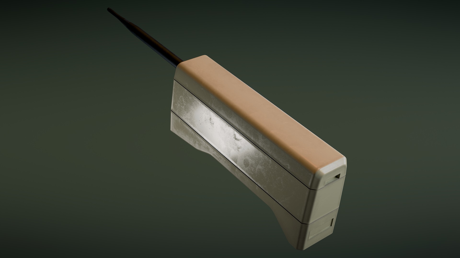 Retro Brick Cell Phone Low-poly 3D model_3