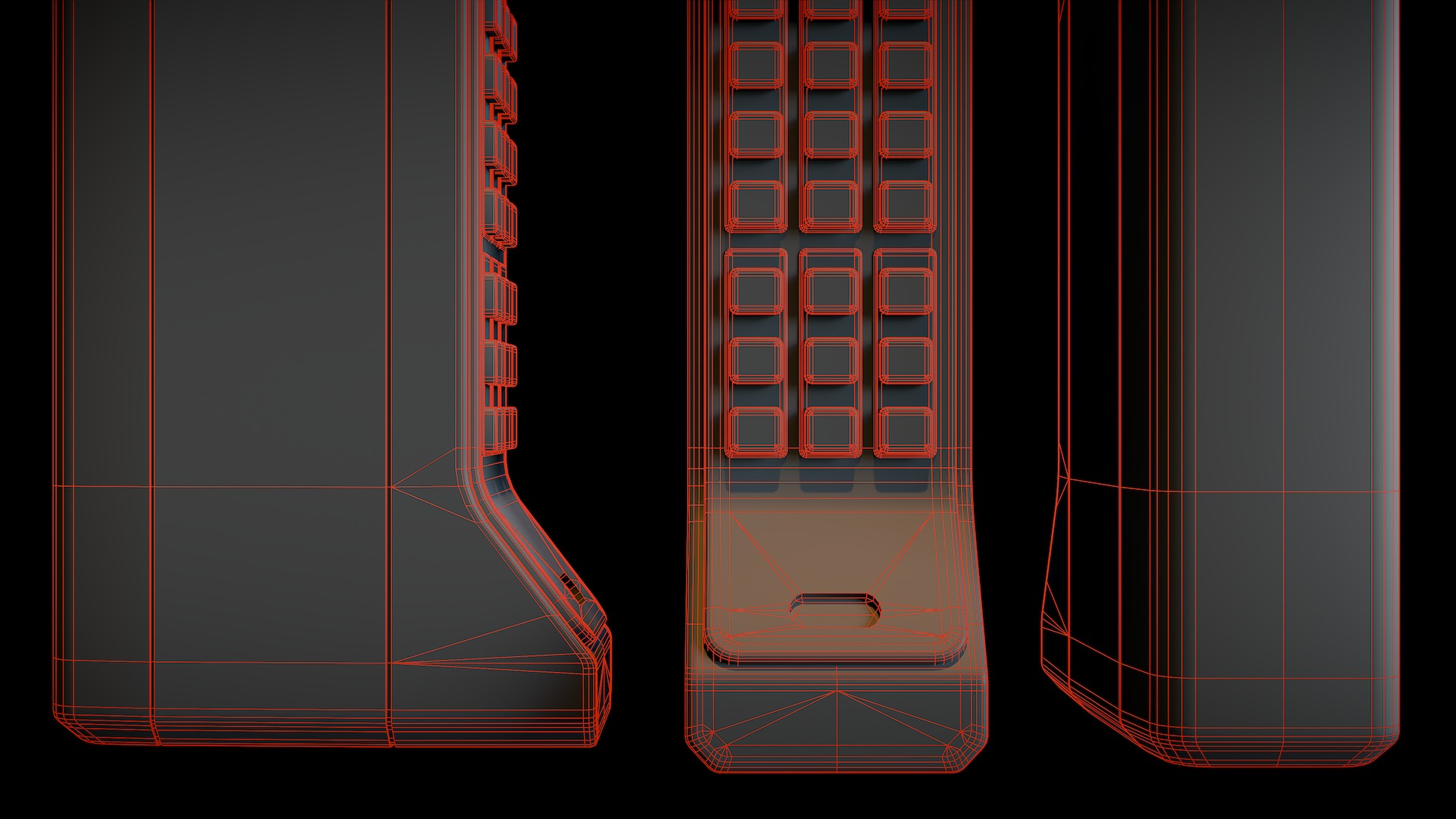 Retro Brick Cell Phone Low-poly 3D model_9