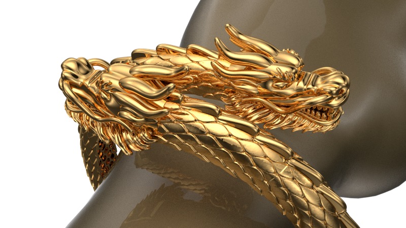 dragon bracelet 3D print model_3