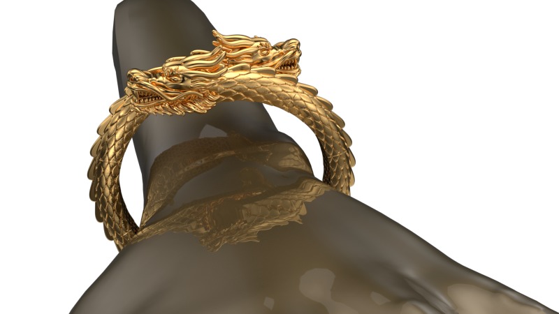 dragon bracelet 3D print model_1