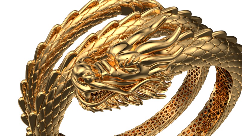 dragon bracelet 3D print model_6