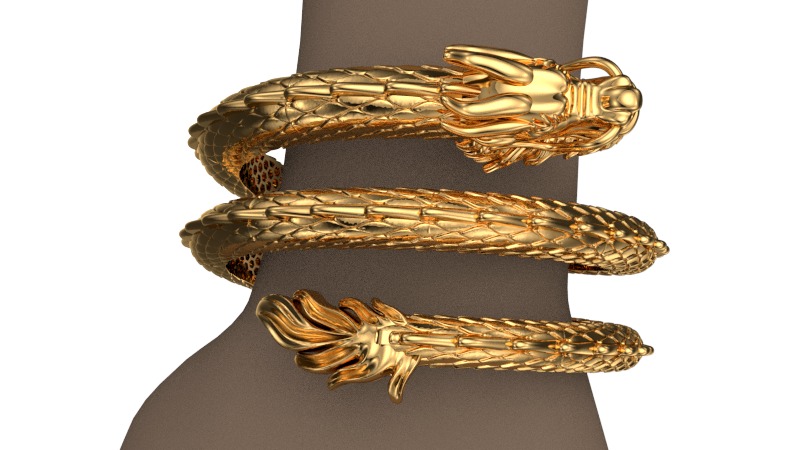 dragon bracelet 3D print model_2