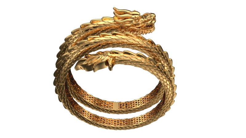 dragon bracelet 3D print model_3