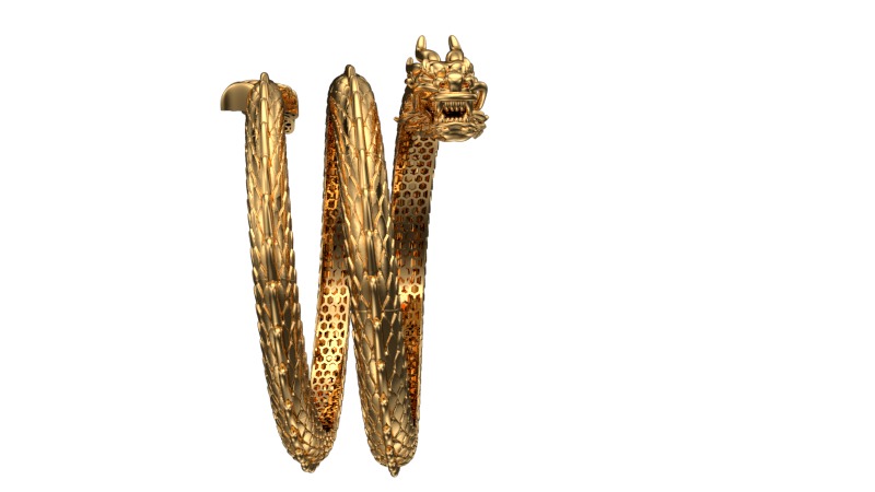 dragon bracelet 3D print model_4
