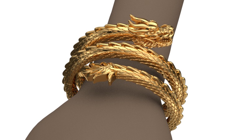 dragon bracelet 3D print model_1