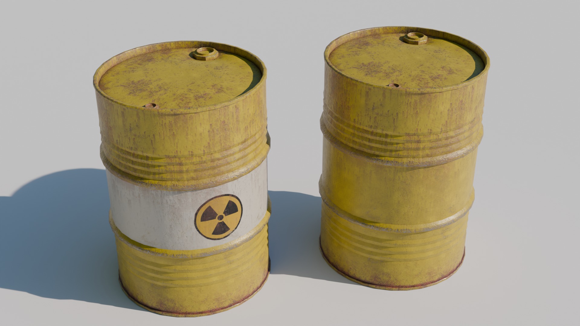Metal Drum Low-poly 3D model_7